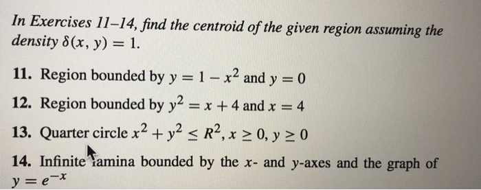 Solved In Exercises Find The Centroid Of The Given Chegg