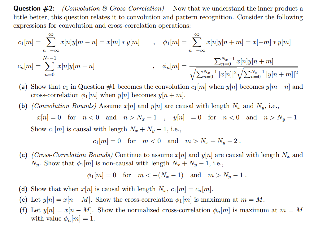 Solved Question Convolution Cross Correlation Now Chegg