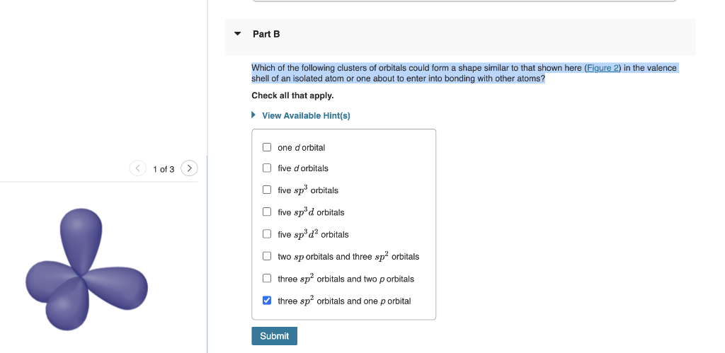 Solved Which Of The Following Clusters Of Orbitals Could Chegg