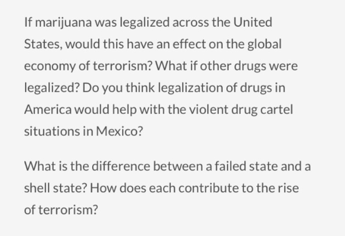 An essay on the legalization of narcotics in the united states