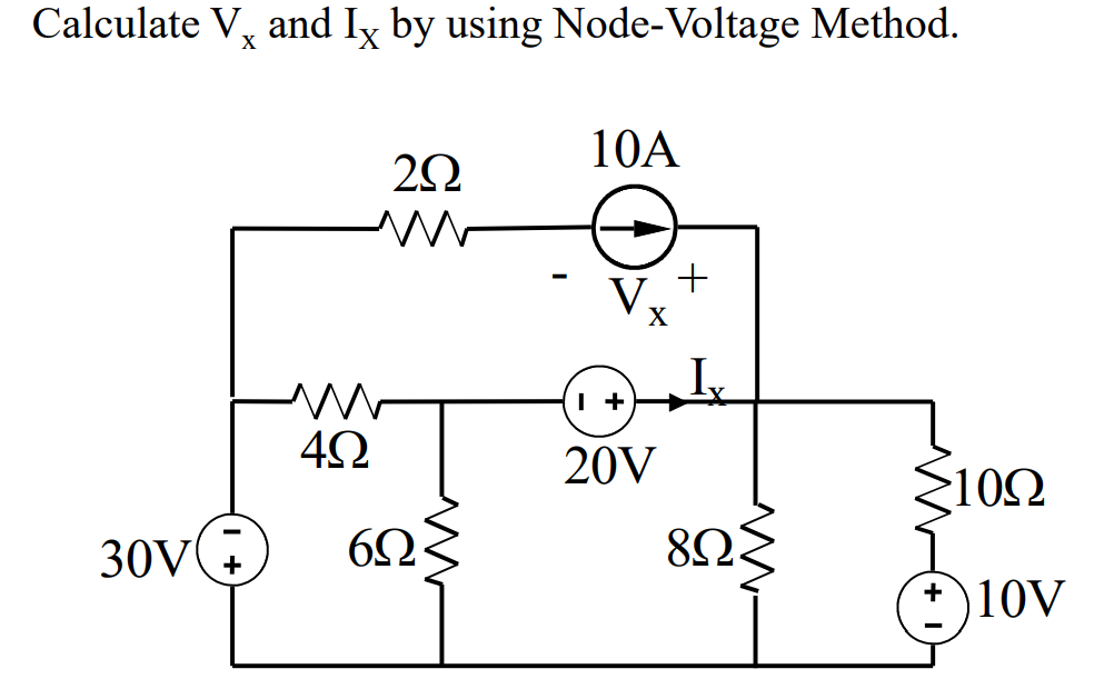 Solved Calculate V And Ix By Using Node Voltage Method X Chegg