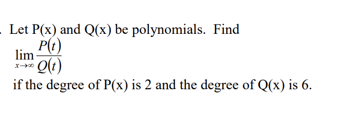 Solved Let P X And Q X Be Polynomials Find P T Chegg