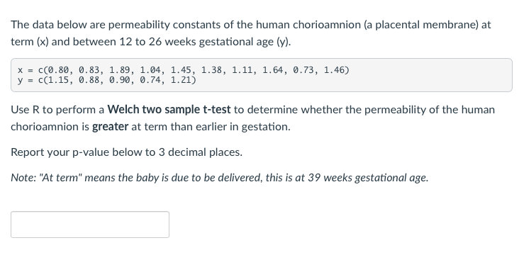 Solved The Data Below Are Permeability Constants Of The