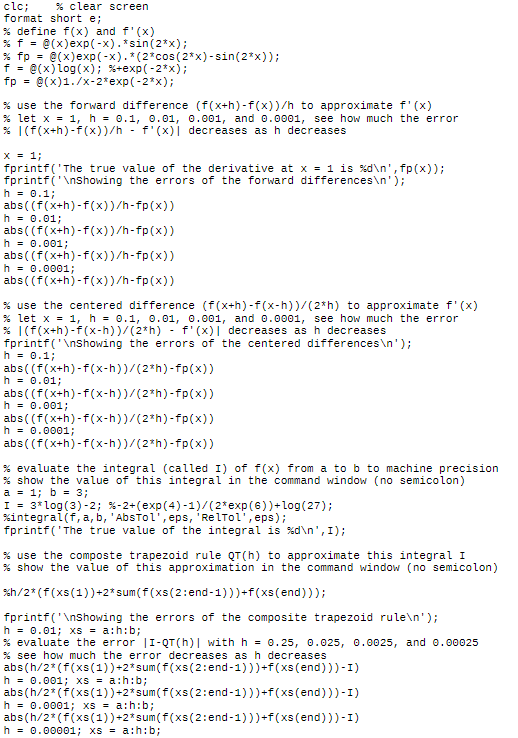 Solved Matlab Question First Picture Is The Question Chegg