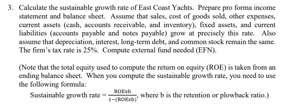 Solved Calculate The Sustainable Growth Rate Of East Chegg