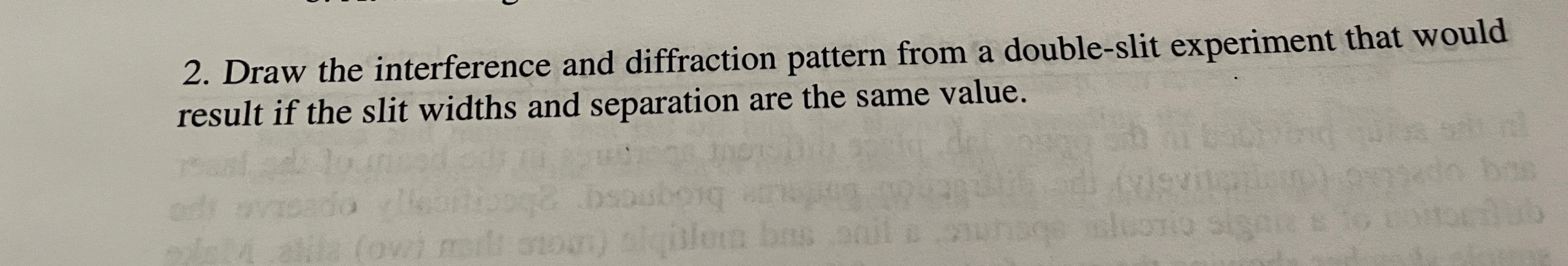 Solved Draw The Interference And Diffraction Pattern From Chegg