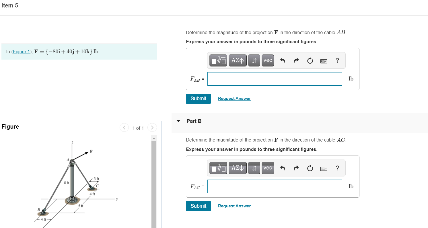 Solved Item Determine The Magnitude Of The Projection F In Chegg