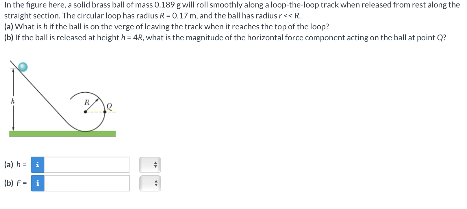 Solved In The Figure Here A Solid Brass Ball Of Mass Chegg