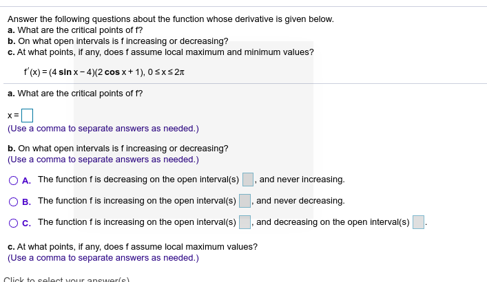 Solved Answer The Following Questions About The Function Chegg