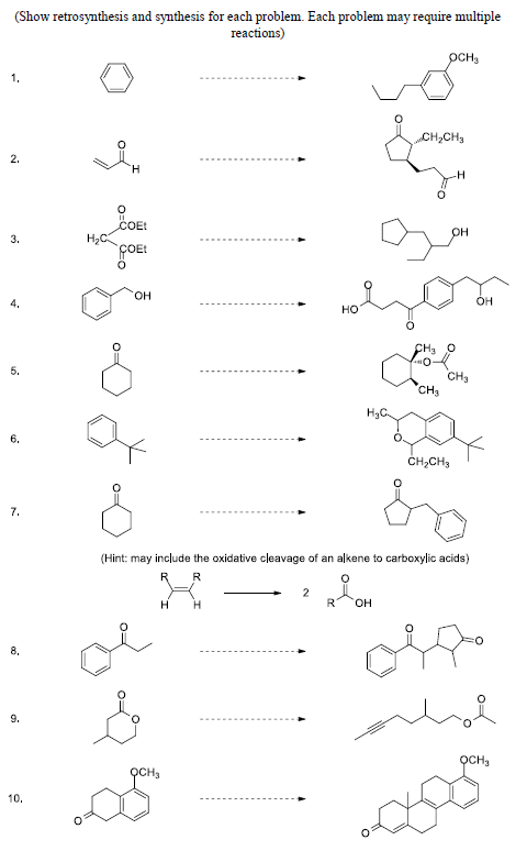 Solved Show Retrosynthesis And Synthesis For Each Chegg