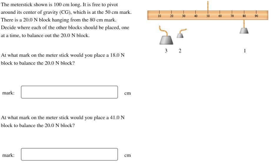 Solved The Meterstick Shown Is Cm Long It Is Free To Chegg