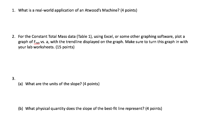 Solved Constant Total Mass Table Points Complete The Chegg