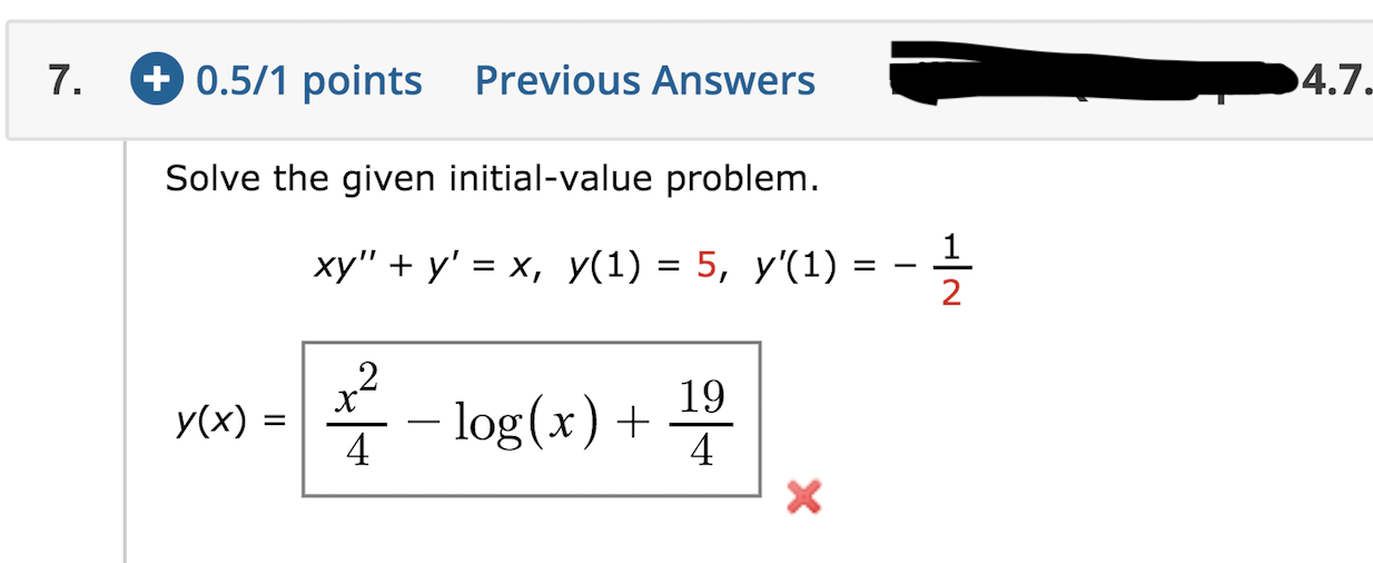 Solve The Given Initial Value Problem Xy Y Ex Y