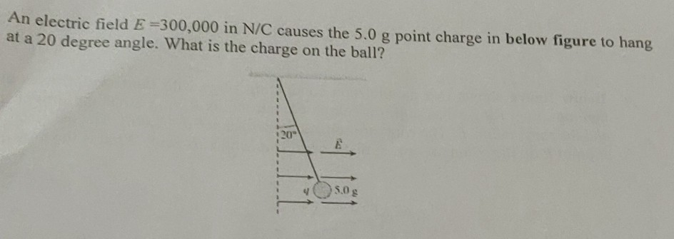 Solved An Electric Field E In N C Causes The G Chegg