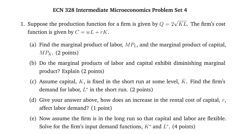 Solved Ecn Intermediate Microeconomics Problem Set Chegg