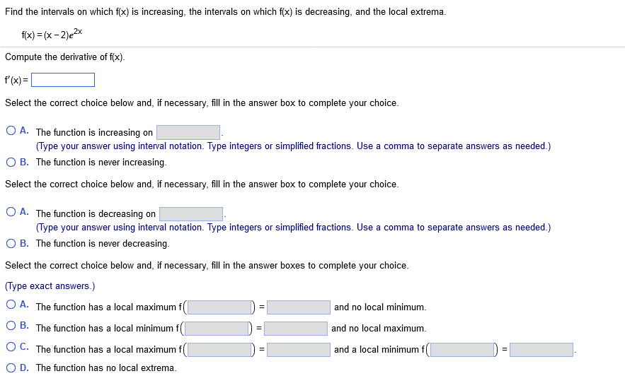 Solved Find The Intervals On Which F X Is Increasing The Chegg