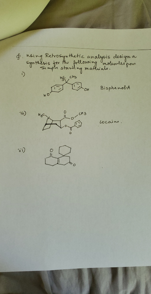 Solved Molemles From Using Retrosynthetic An Synthesis For Chegg