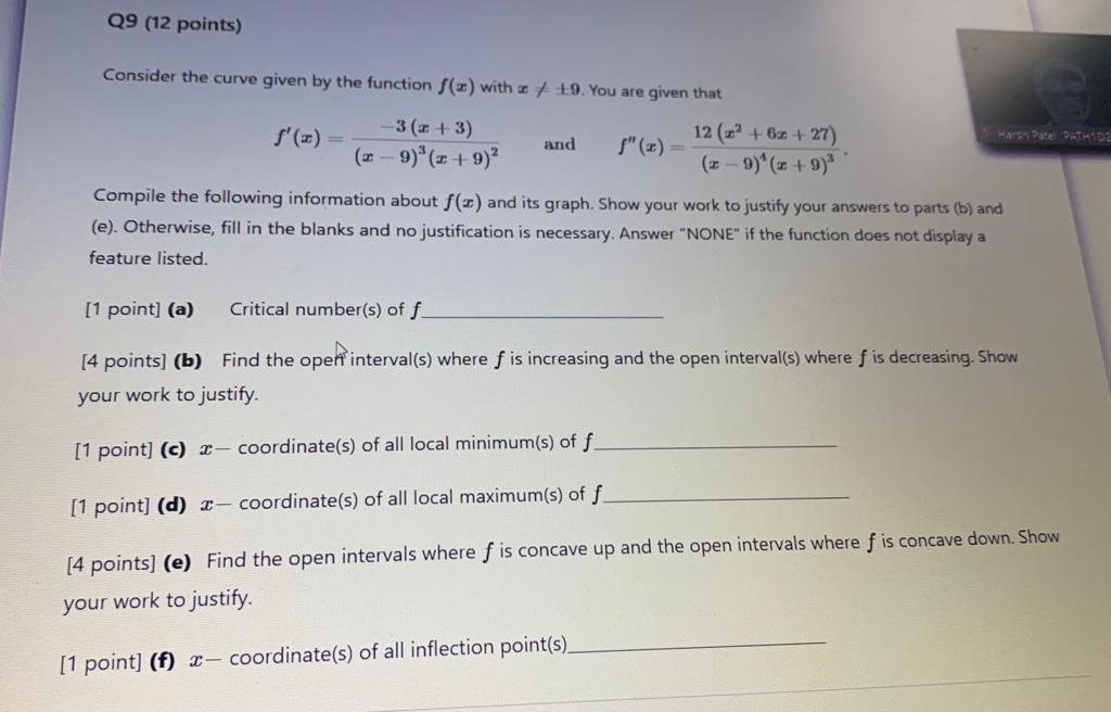 Solved Q Points Consider The Curve Given By The Chegg