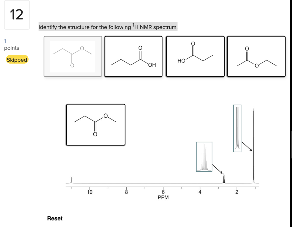 Solved Identify The Structure For The Following H Nmr Chegg