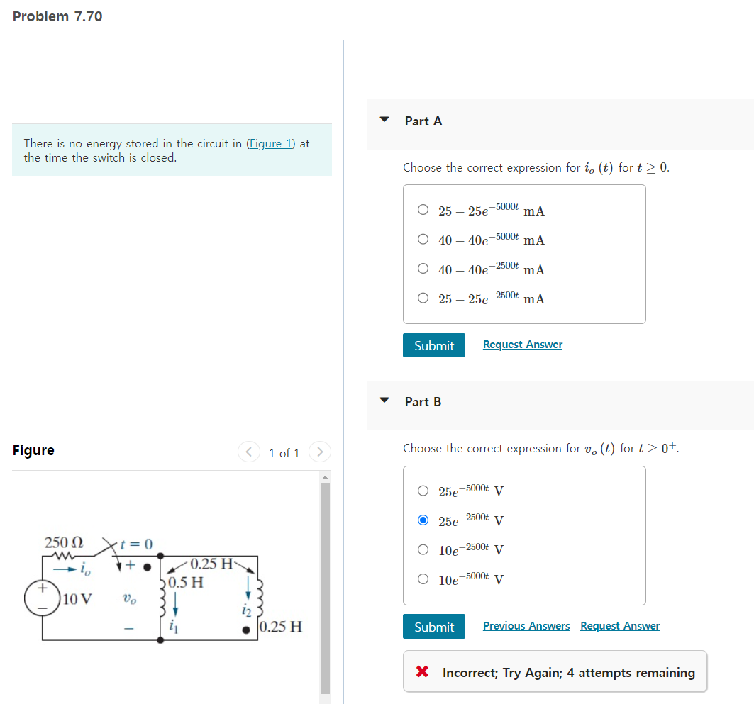 Solved There Is No Energy Stored In The Circuit In The Time Chegg