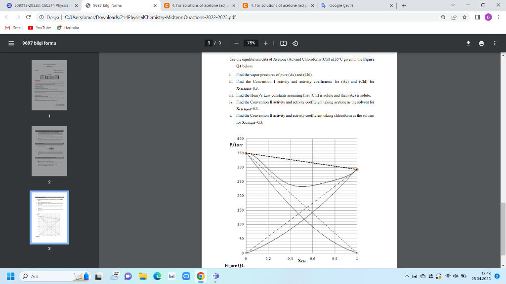 Solved Use The Equilibrium Data Of Acetone Ac And Chegg