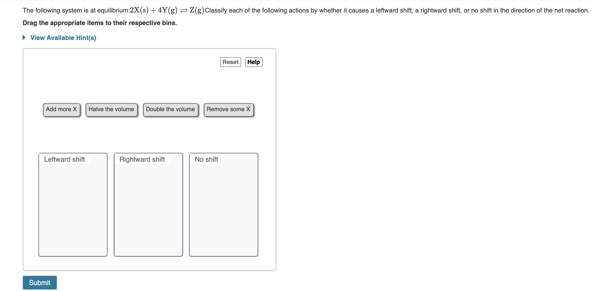 Solved The Following System Is At Equilibrium X S Y G Chegg