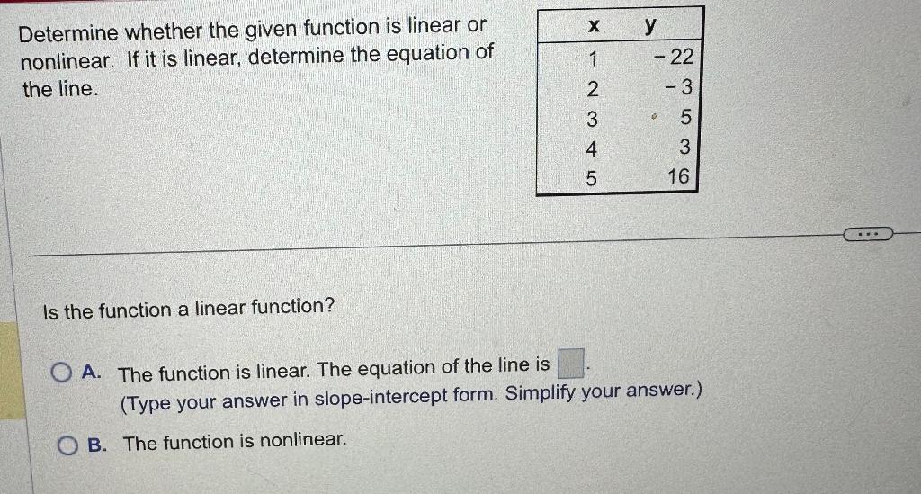 Solved Determine Whether The Given Function Is Linear Or Chegg