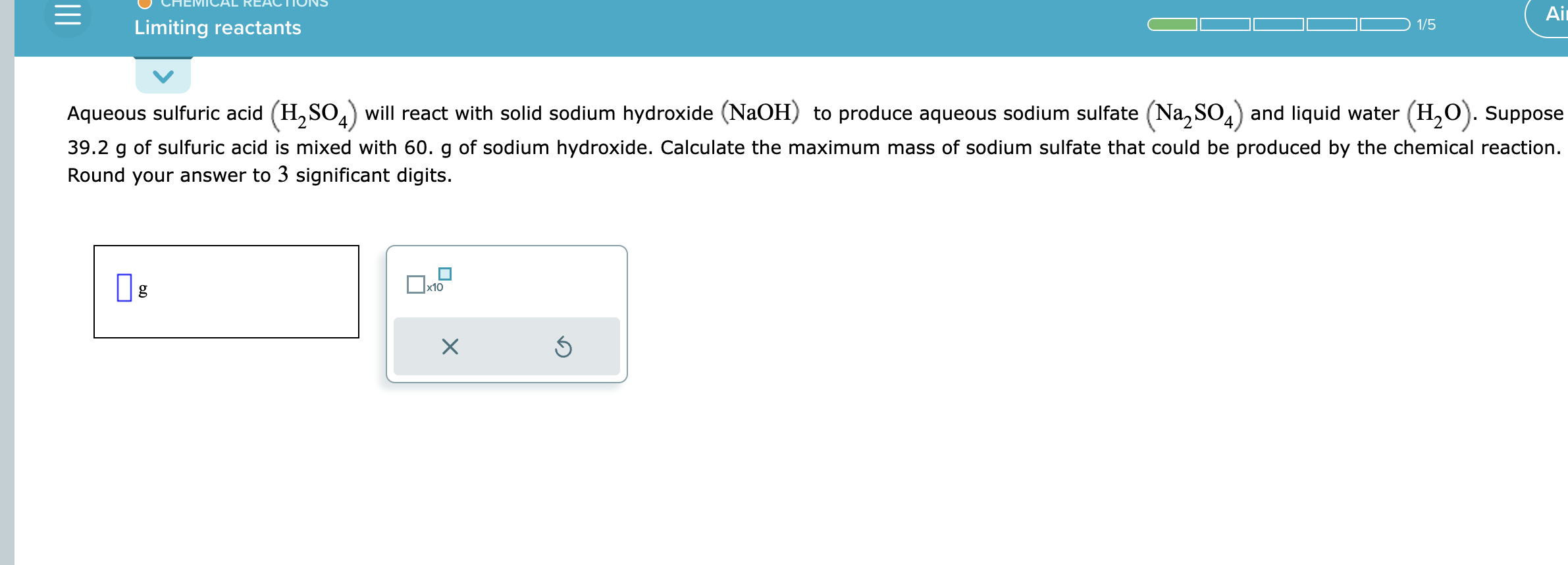 Solved 39 2 G Of Sulfuric Acid Is Mixed With 60 G Of Sodium Chegg