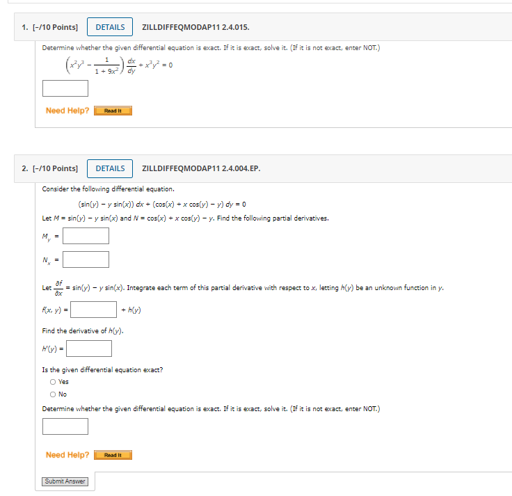 Solved Points Details Zilldiffeqmodap Chegg