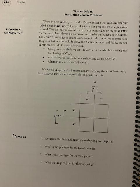 Solved Genetics Tips For Solving Sex Linked Genetic Chegg