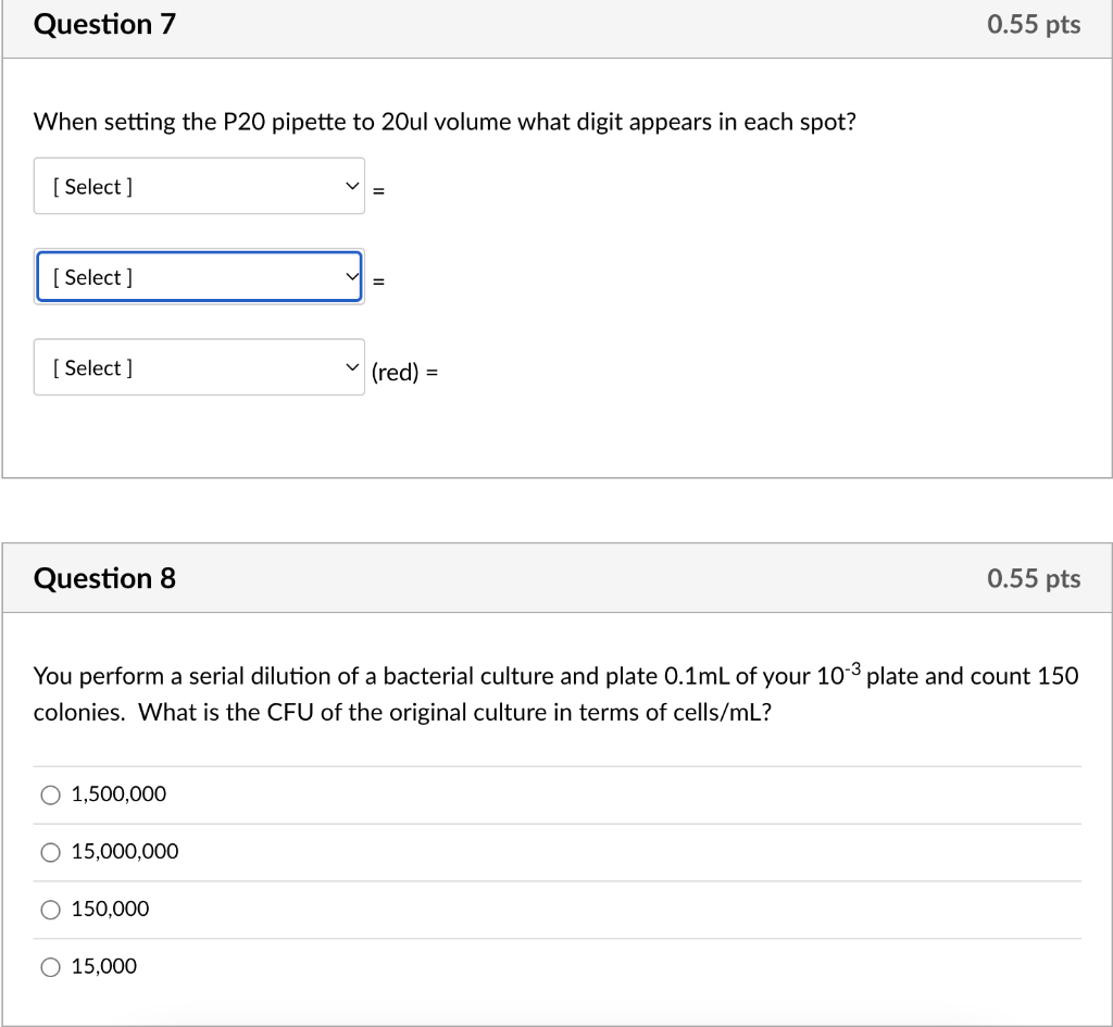 Solved When Setting The P20 Pipette To 20 Ul Volume What Chegg