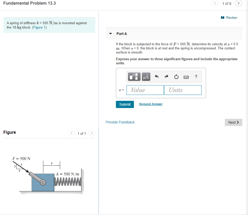 Solved Fundamental Problem 13 3 Review A Spring Chegg