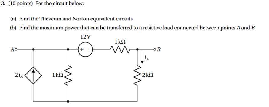 Points For The Circuit Below A Find The Chegg