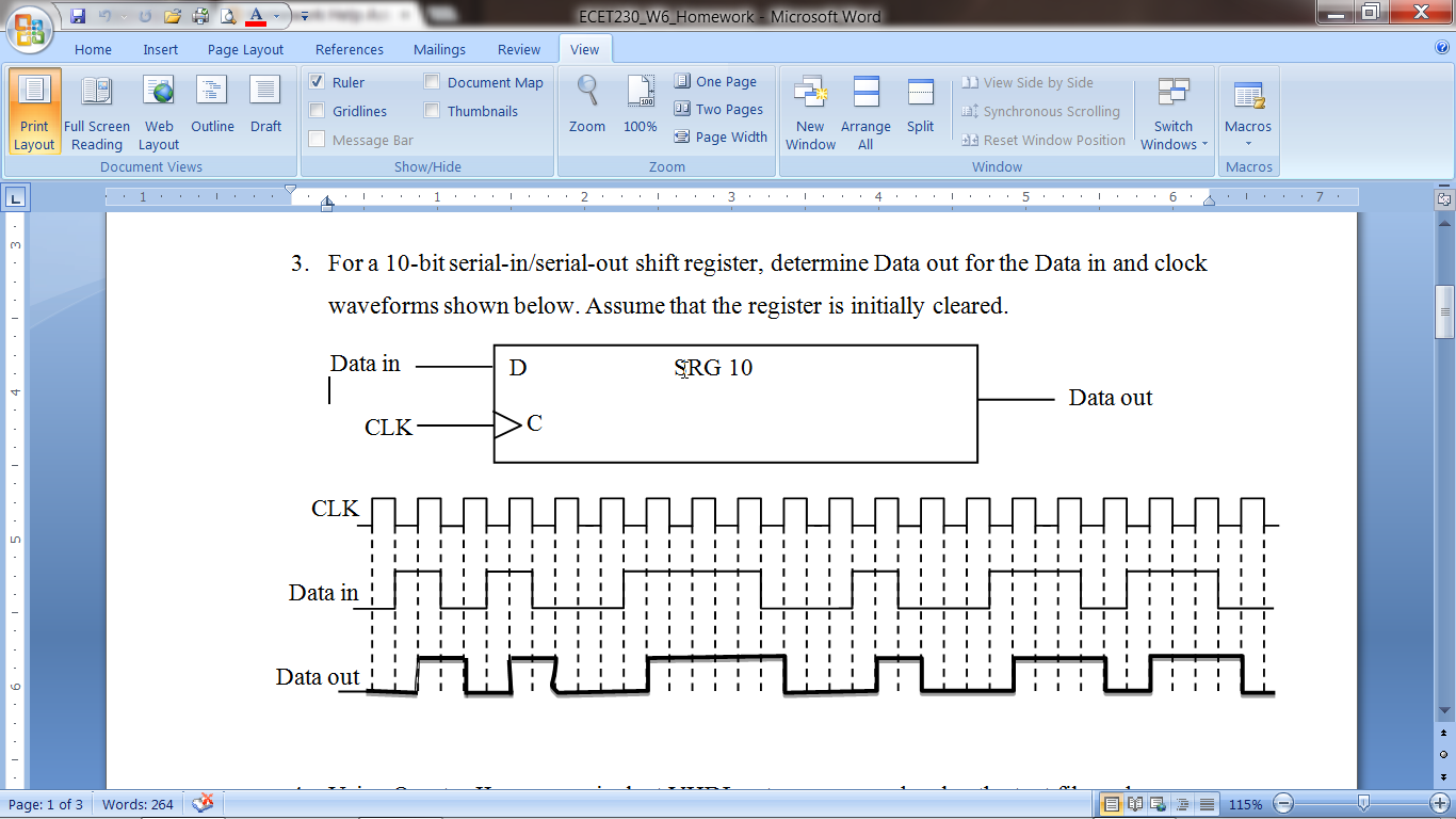 parallel in serial out shift register vhdl code