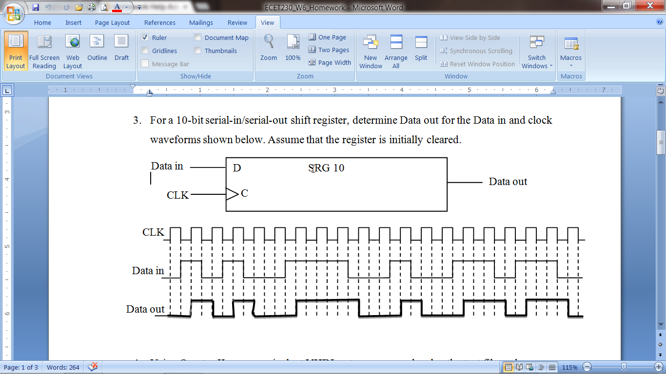 vhdl program for left shift register