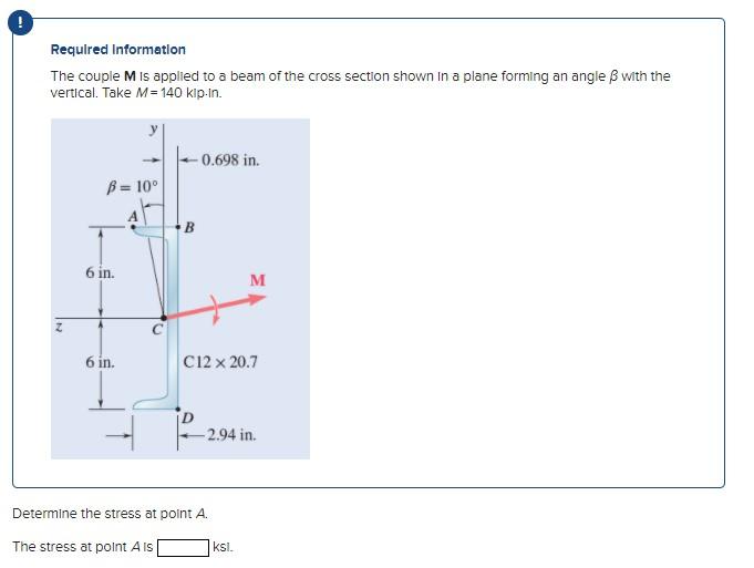 Solved Required Information The Couple M Is Applied To A Chegg