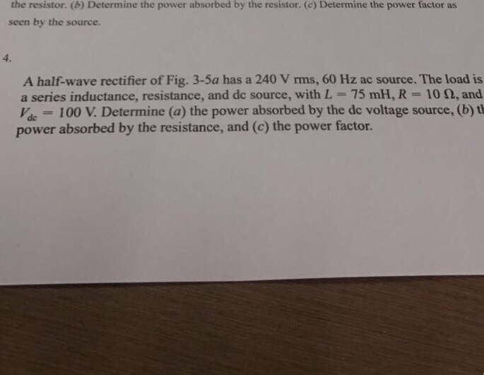 Solved A Half Wave Rectifier Of Fig 3 5a Has A 240 V Rms Chegg