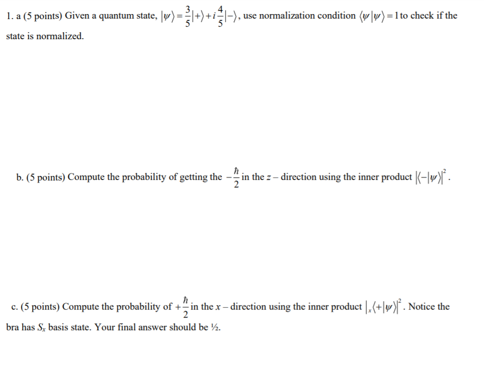 A Points Given A Quantum State Lor Chegg