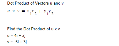 Solved Dot Product Of Vectors U And V Uv X X Y Y Find The Chegg