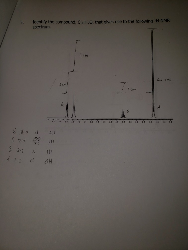 Solved The Following H Nmr Spectrum Corresponds To A Molec Chegg