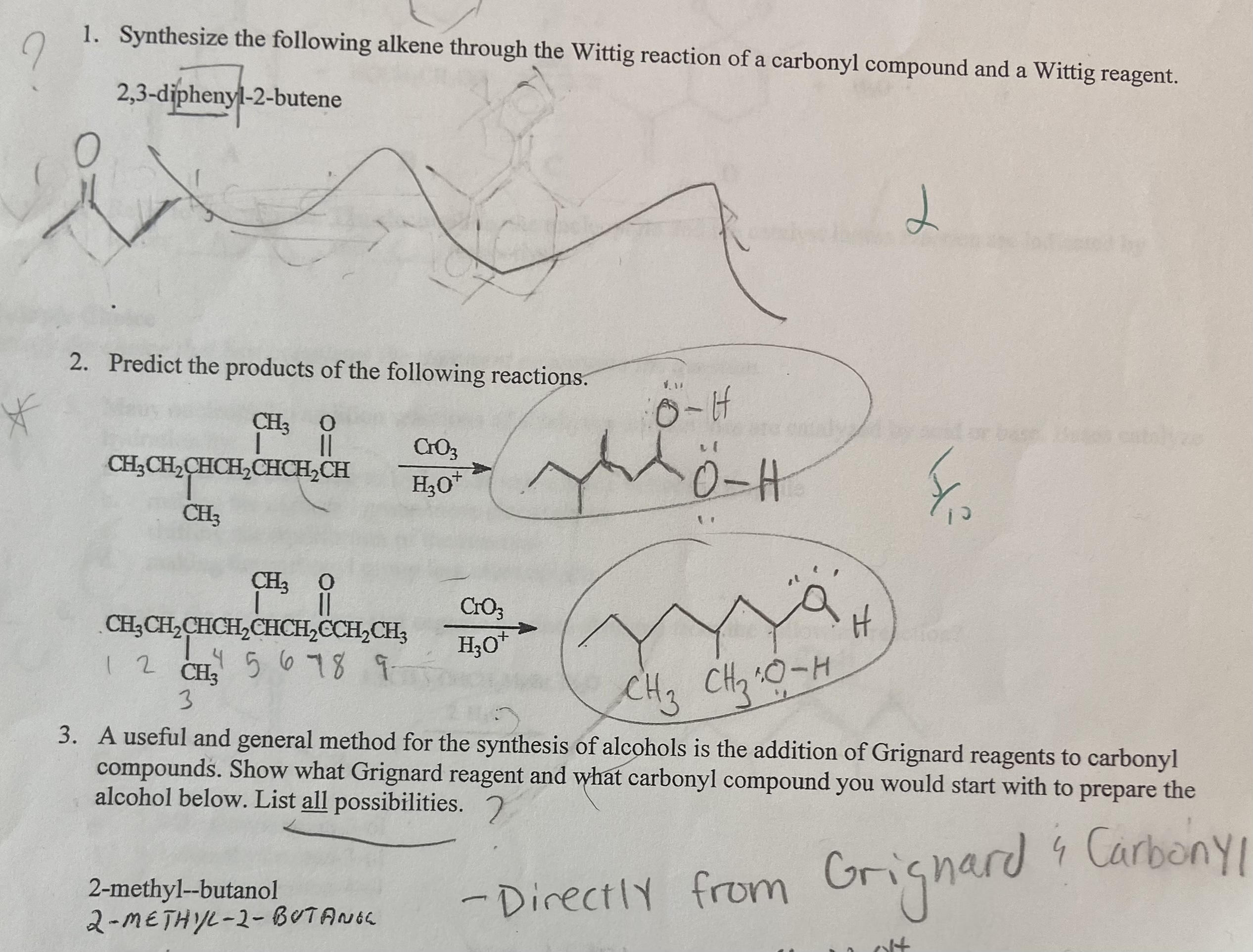 Solved Synthesize The Following Alkene Through The Wittig Chegg