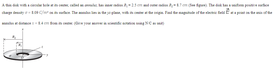 Solved A Thin Disk With A Circular Hole At Its Center Chegg