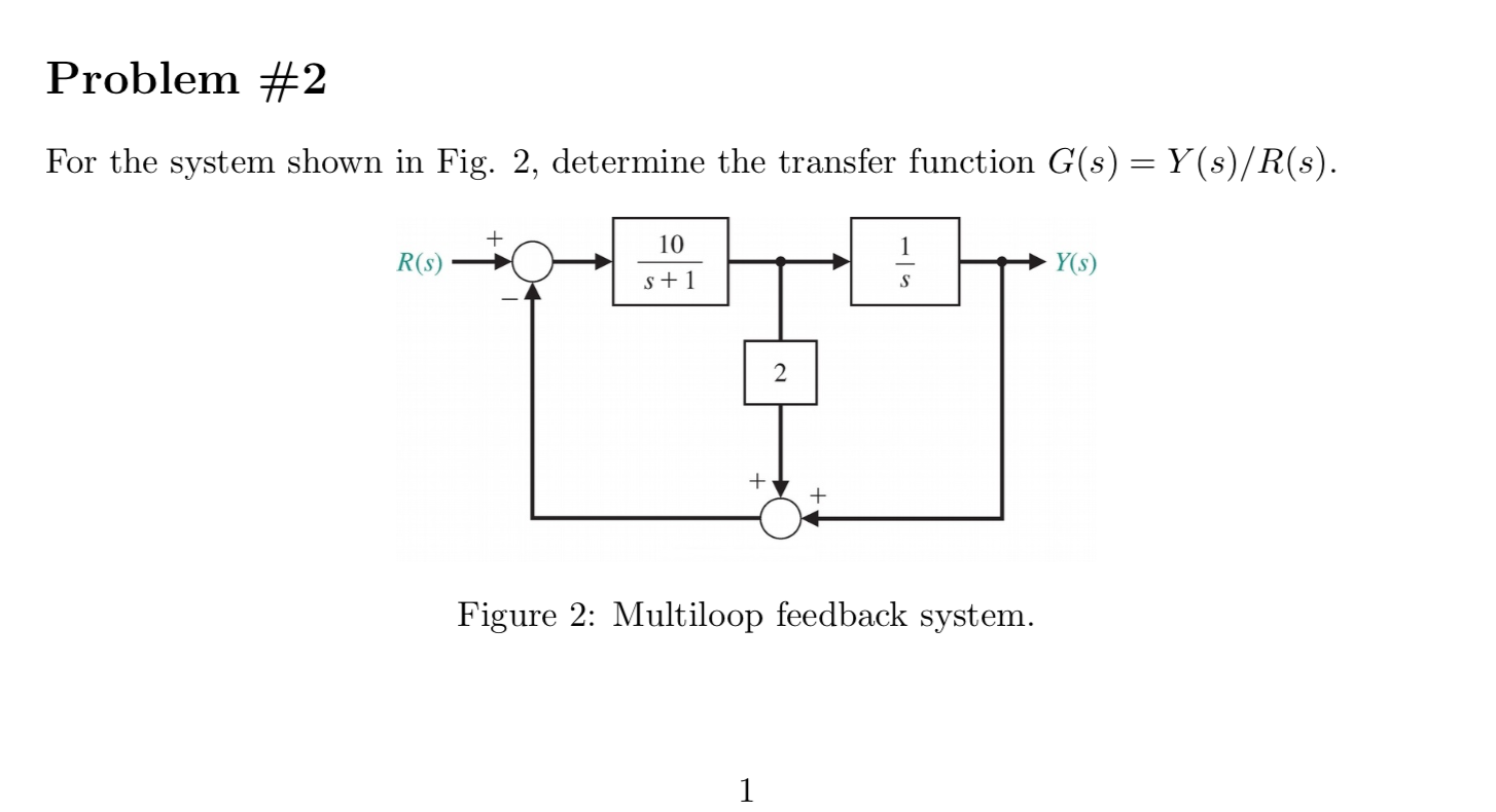 Solved Problem 2 For The System Shown In Fig 2 Determine Chegg