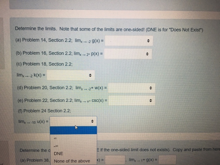 Solved Determine The Limits Note That Some Of The Limits Chegg