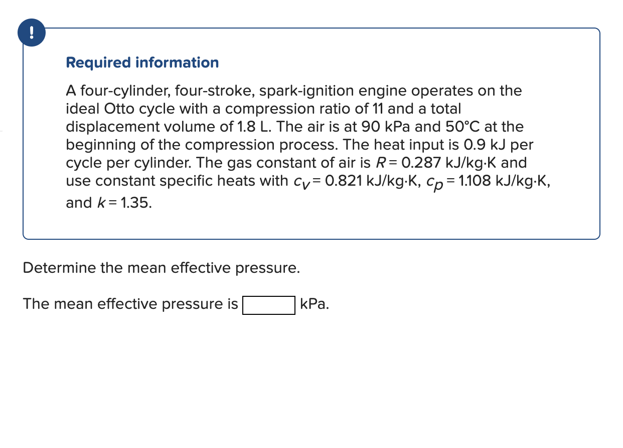 Solved Required Information A Four Cylinder Four Stroke Chegg