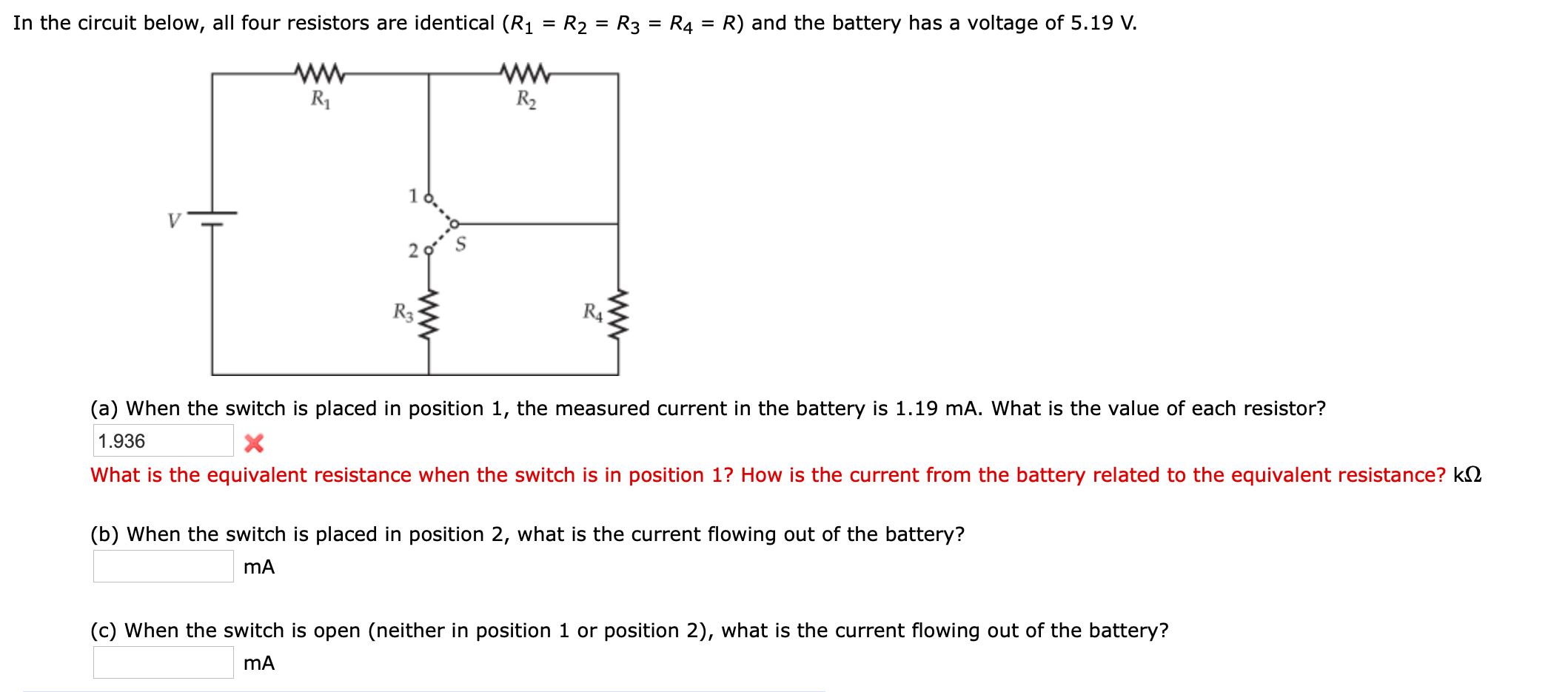 Solved In The Circuit Below All Four Resistors Are Chegg