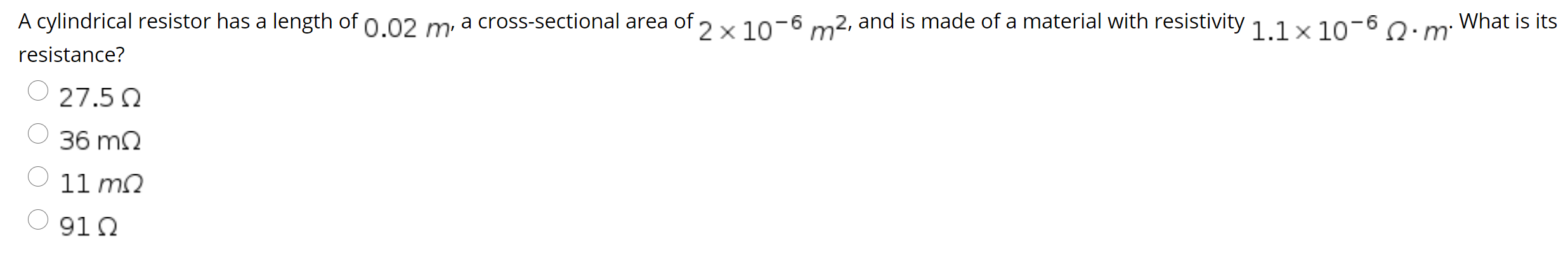 Solved What Is Its A Cylindrical Resistor Has A Length Of Chegg