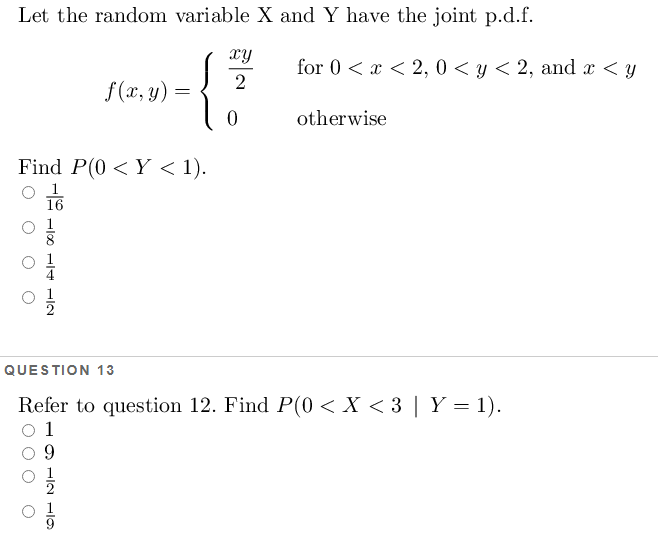 Solved Let The Random Variable X And Y Have The Joint P D F Chegg