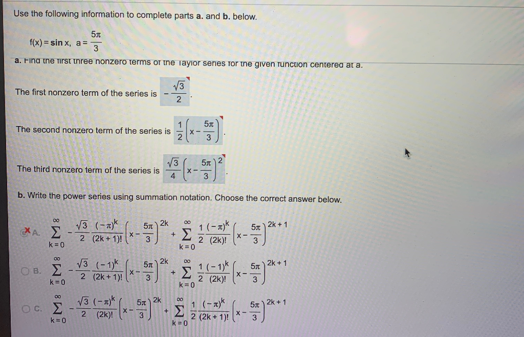 Solved A Find The First Four Nonzero Terms Of The Maclaurin Chegg