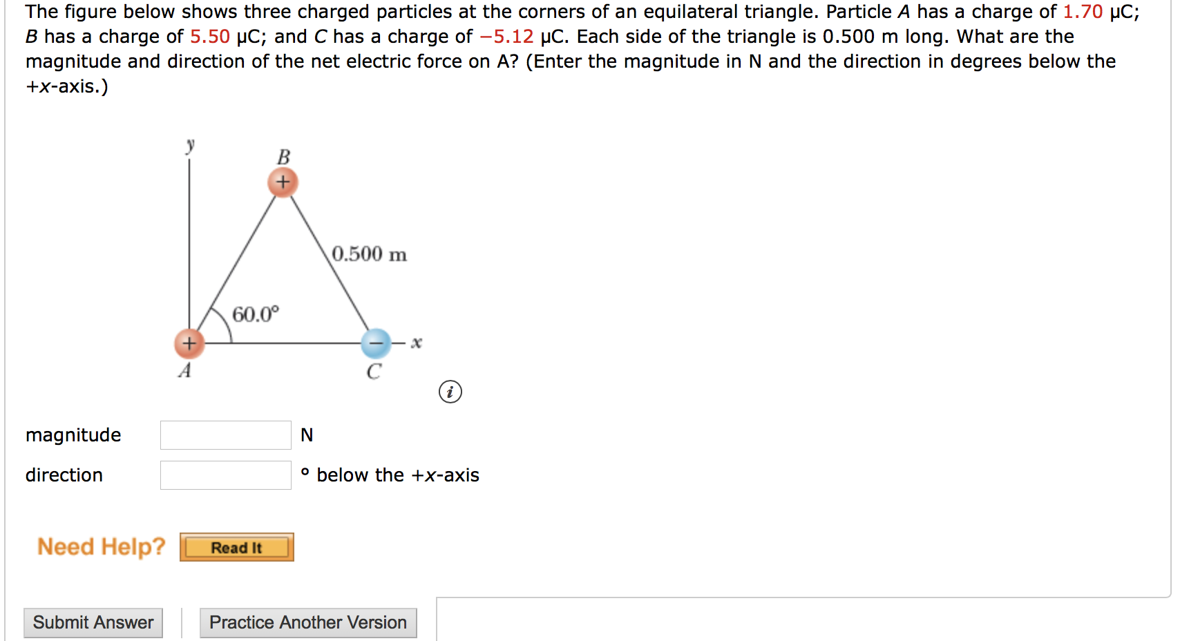 Solved The Figure Below Shows Three Charged Particles At The Chegg